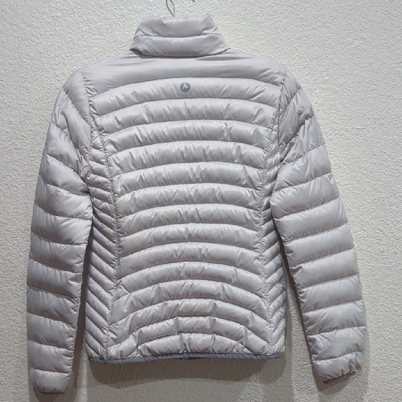 Marmot Women's Silver Puffer Jacket XS 600 Fill Duck Down - Picture 4 of 10